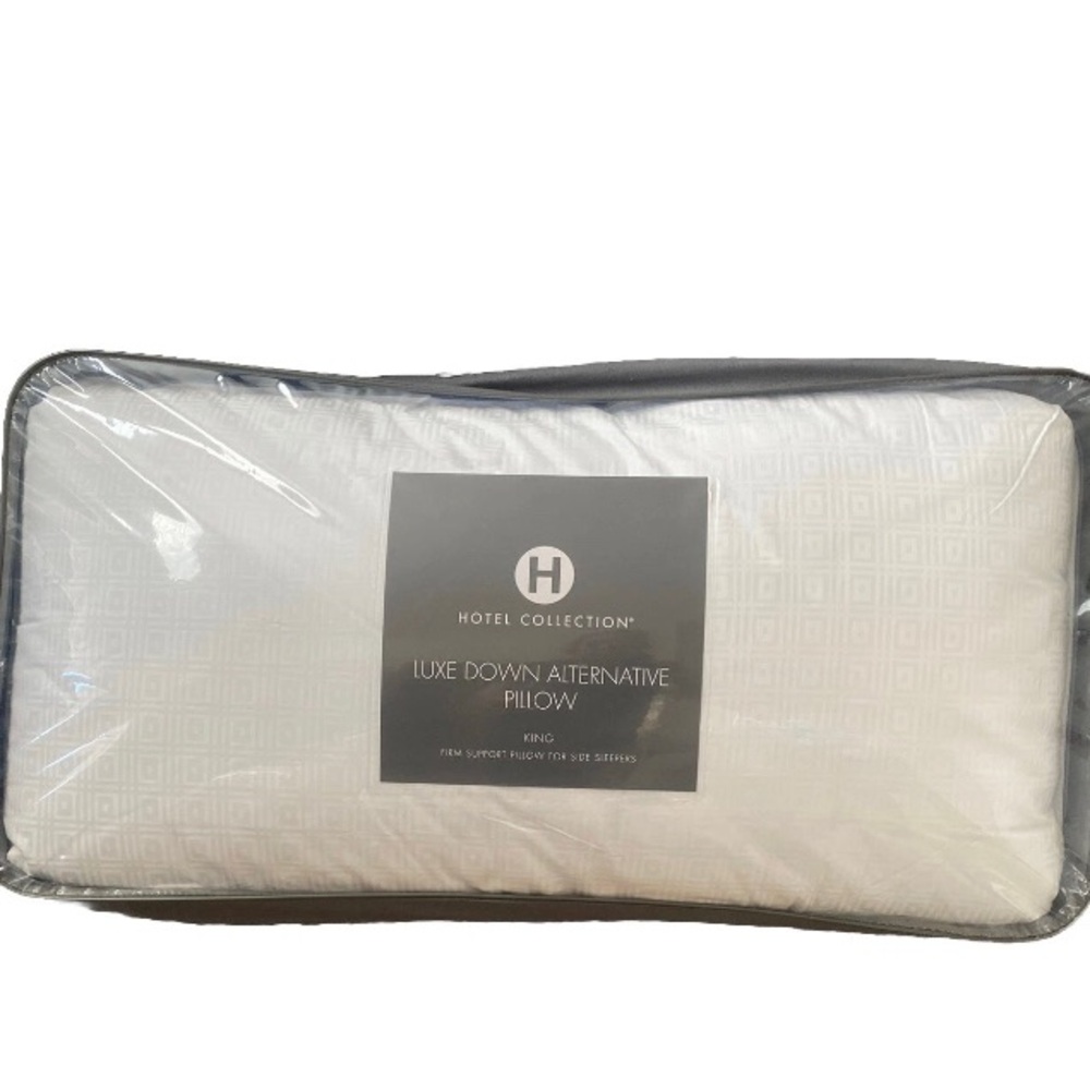 Hotel Collection Luxe Down Alternative Firm Support  KING Pillow-Hypoallergenic